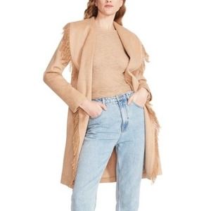 BB Dakota by Steve Madden | Womens M Fringe Off Lined Coat Tan | NWT